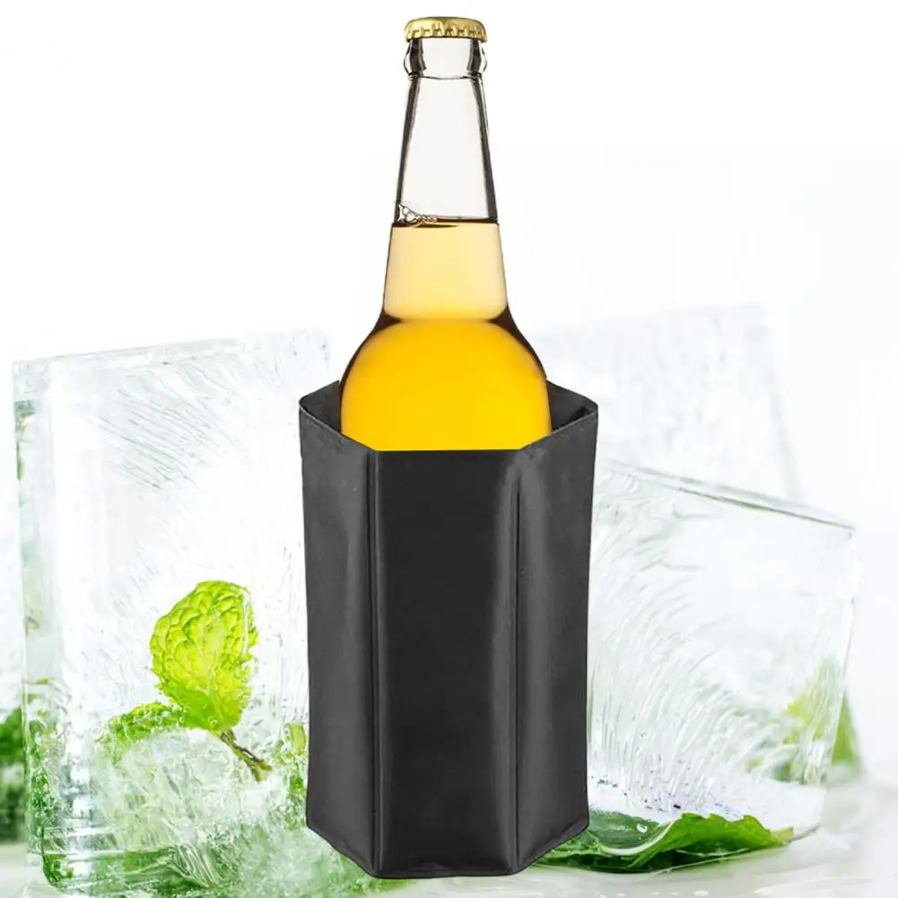 Wine Bottle Chiller Wine Cooler Bag Portable Wine Cooler Ice Bag Quick  Frozen Gel Foldable Fastener Tape Universal Outdoor - AliExpress