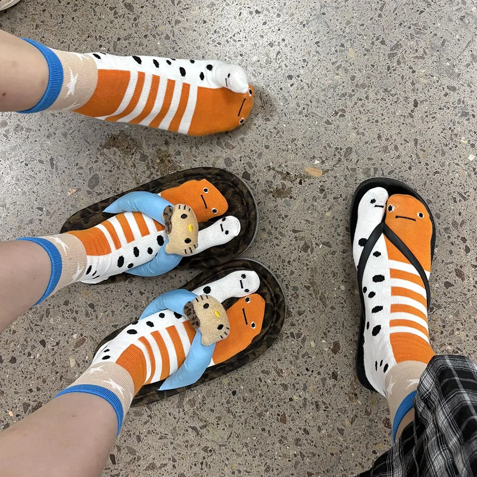 Funny Fish Series Women's Socks Breathable Tabi Socks Men's