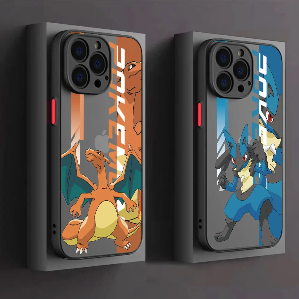 P-Ikachu Charizard Custodia Per Telefono Lucario Per Apple Iphone 14 Pro 11 X Se 2022 6 15 Promax 13 12 Mini 8 Xr 11 7 Plus Fundas Cover