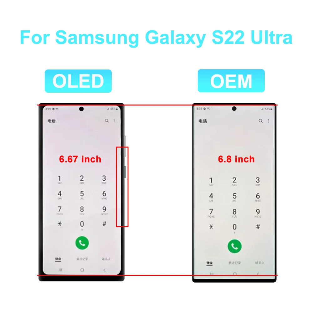 Samsung Galaxy s22 Ultra,s908b,ds,SM-S908E, SM-S908U1用の交換用