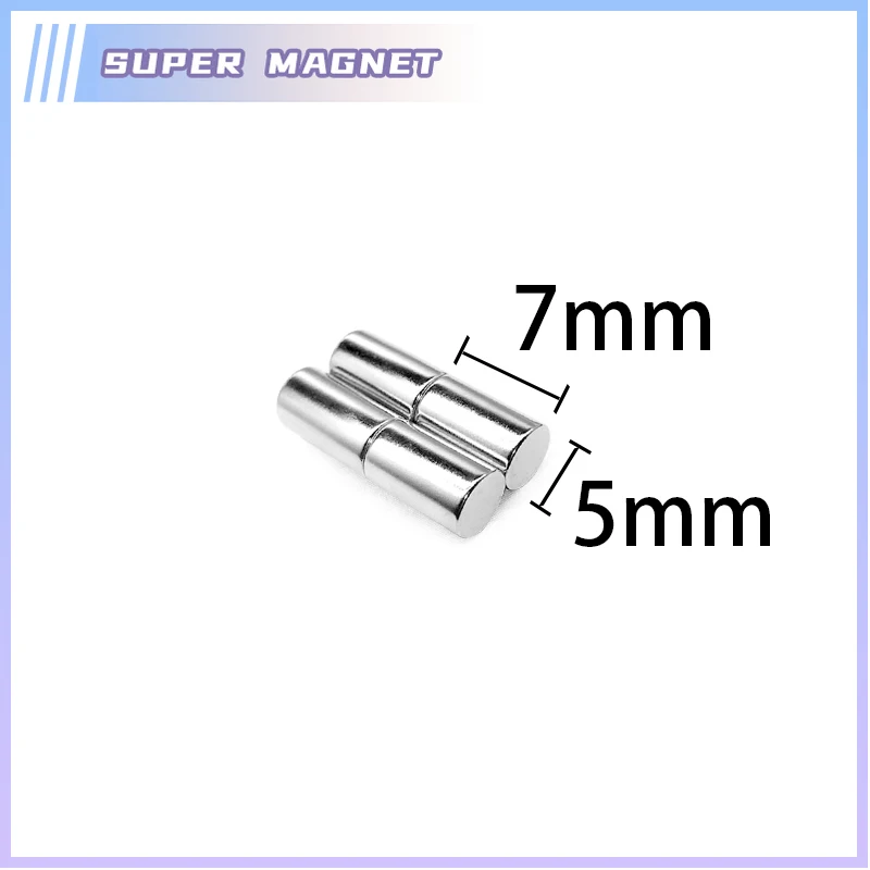 

50/100/200/500 шт. 5x7 мм круглый редкоземельный сильный постоянный магнит N35 дисковый магнит круглый неодимовый мощный магнит