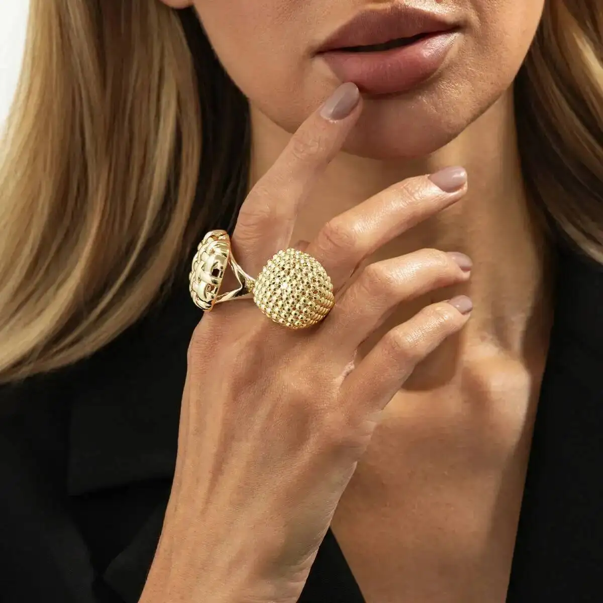 Luxury Geometric Adjustable Open Rings for Women 10