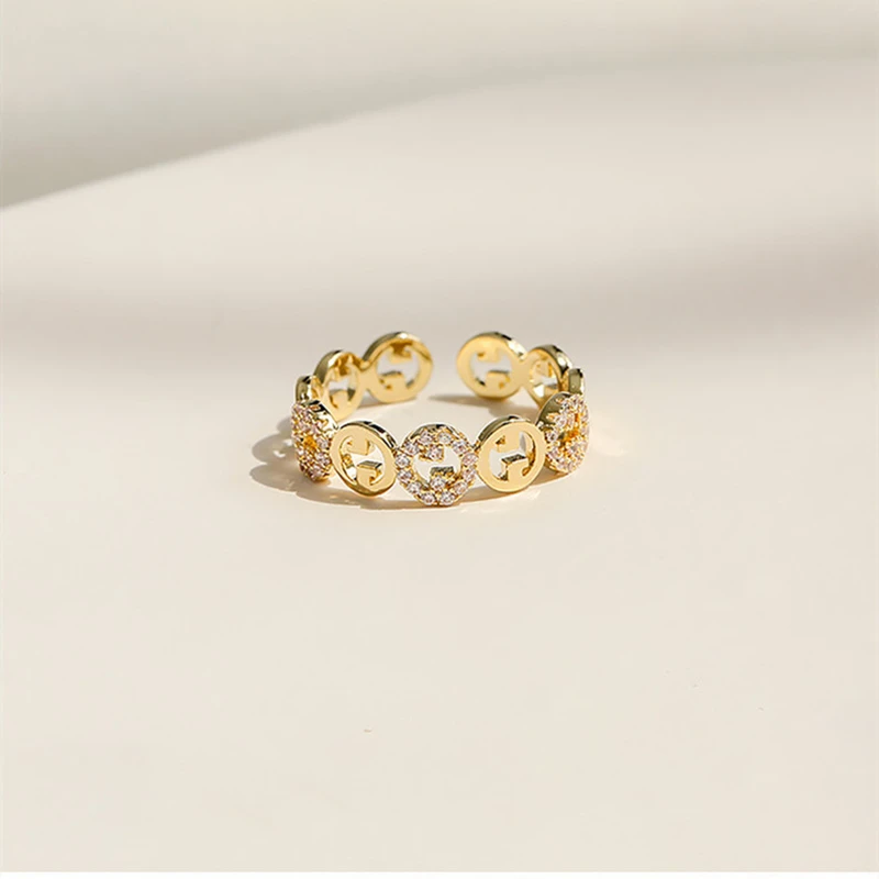 Korean Fashion Trendy Light Luxury Adjustable Ring Women's Niche Design Word Personality Index Finger Ring Jewelry Accessories - 5