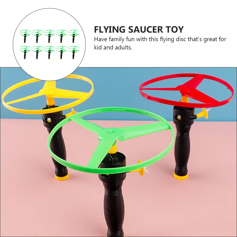 Children's Flying Saucer Toy UFO Disc Plastic Helicopter Propeller Game 10 Pcs