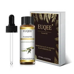 EUQEE 10ml Aromatherapy Pure Essential Oil Collection - Jasmine, Eucalyptus, Frankincense, Cinnamon, Lavender - 10ml (Lemon Eucalyptus)