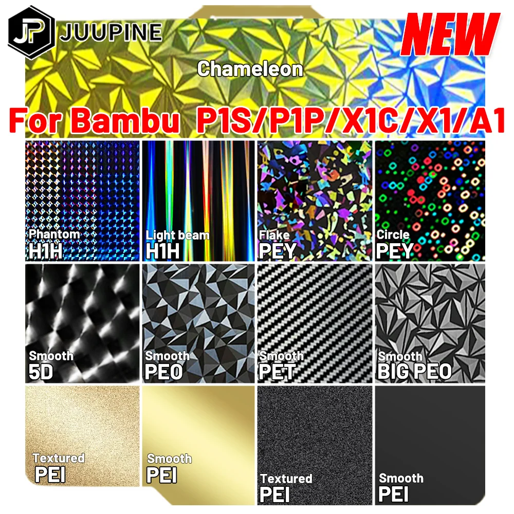 For Bambu Lab P1p Build Plate X1 X1c Pei Texture 257x257 Pey Peo Sheet Smooth Magnetic Spring Steel For Bambu Lab Carbon Plate - 3d Printer Parts & Accessories - AliExpress