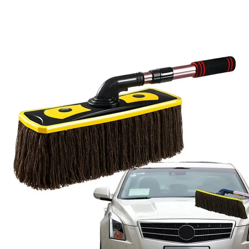

Экстерьерная щетка для пыли автомобиля, многофункциональная щетка для пыли с мягкой резиновой защитной губкой, ручка подходит для автомобиля