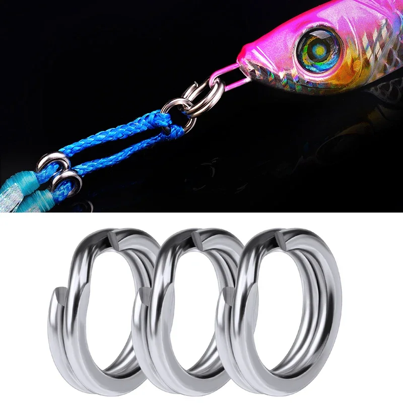 Fishing Ring Connector 50pcs or 100pcs Stainless Steel Split Ring Diameter 3mm To 8mm Heavy Duty Fishing Double Ring Connector