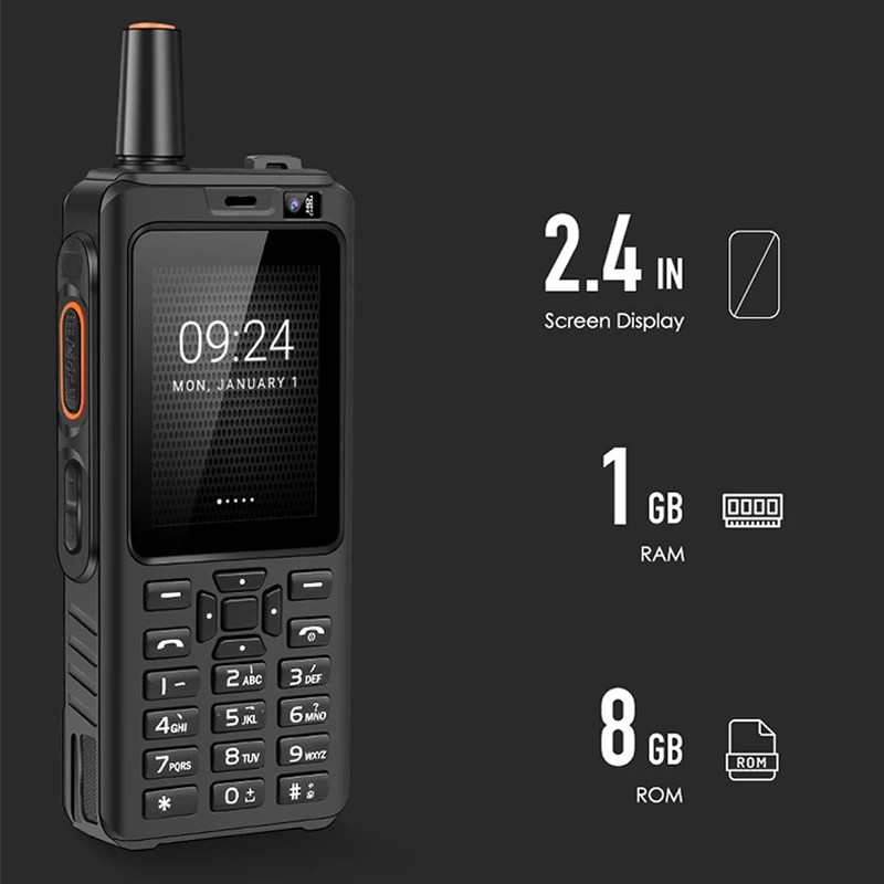 UNIWA F40  Zello Walkie Talkie IP65 Phone With Antenna 2.4 Inch Touch Screen 1GB+8GB Smartphone 4000mAh LTE Quad Core Cellphone