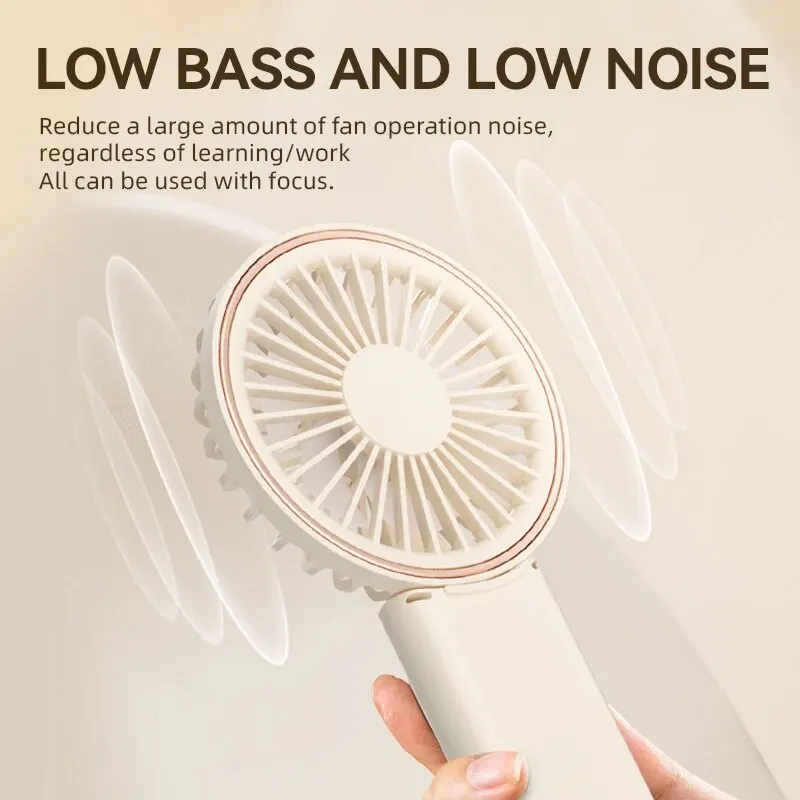 Handheld Ultra Slim MiniFan W10 | 4-Speed Portable Fan | Battery % Display | USB Rechargeable | 10Hrs Runtime | Child-Safe