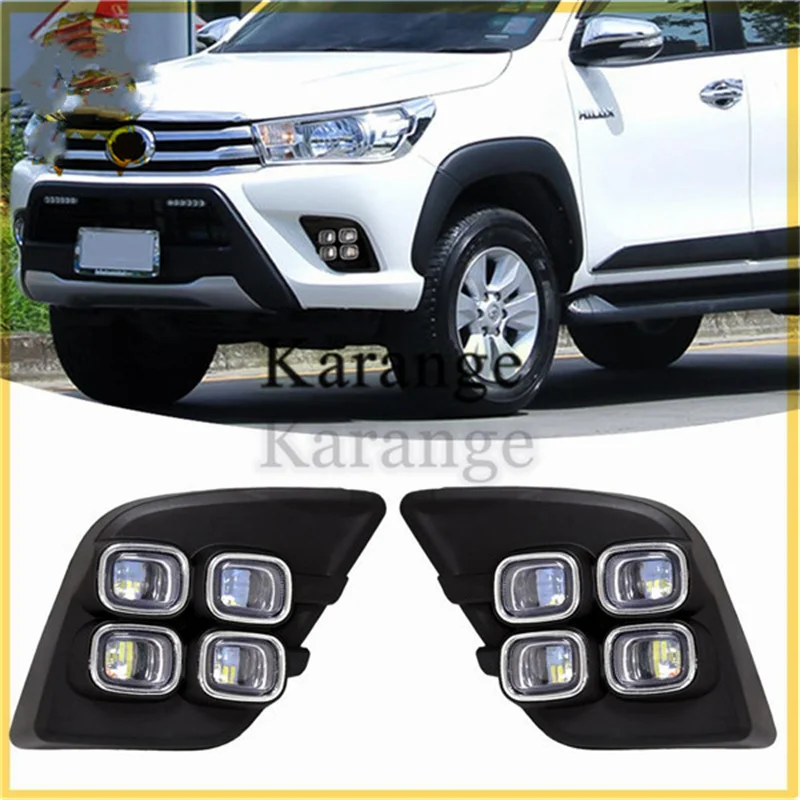 

Car Flashing 2PCS For Toyota Hilux Revo Vigo 2015 2016 2017 LED DRL Daytime Running Lights Daylight Fog Lamp Decoration Signal