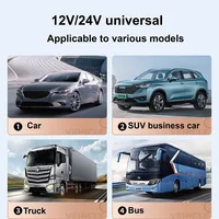 Bouilloire électrique intelligente universelle pour voiture 800 ml, réglage de la température, bouilloire isolée pour voyage/camping-car avec allume-cigare 12V/24V 6