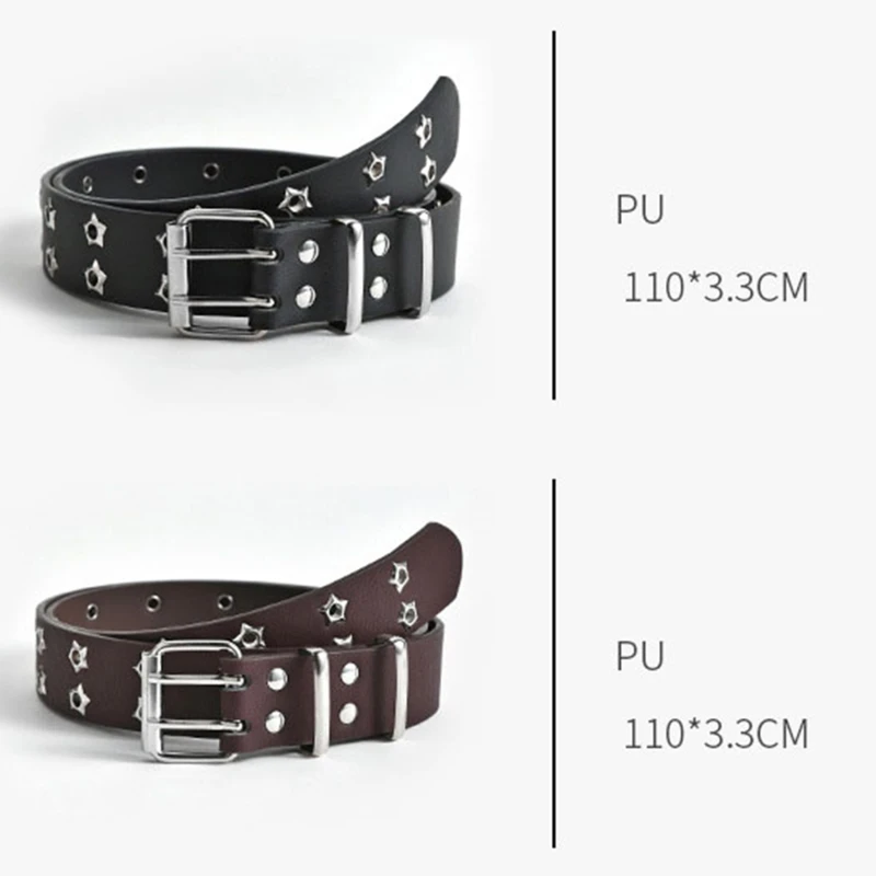 men's belts GAOKE Pyramid Fashion Rivet Belt Men&Women's Studded Belt Punk Rock With Pin Buckle Hardware Jeans Designer Female Waist Belts mens dress belts