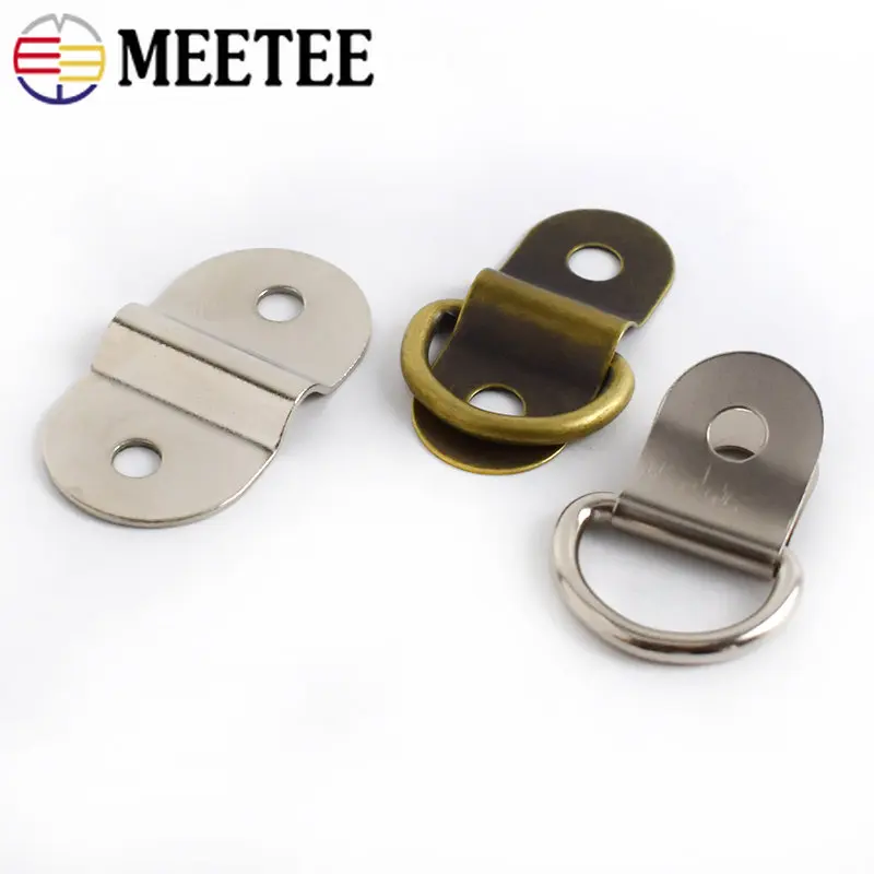 5Pcs Metal D Ring Rivet Buckles Arch Bridge Clip Clasp Keychain