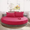 100% Cotton Fitted Sheet Round Hotel Home Extra Soft Round Bed Sheets and Pillowcases Pure Cotton Bedsheet with Elastic Straps 2