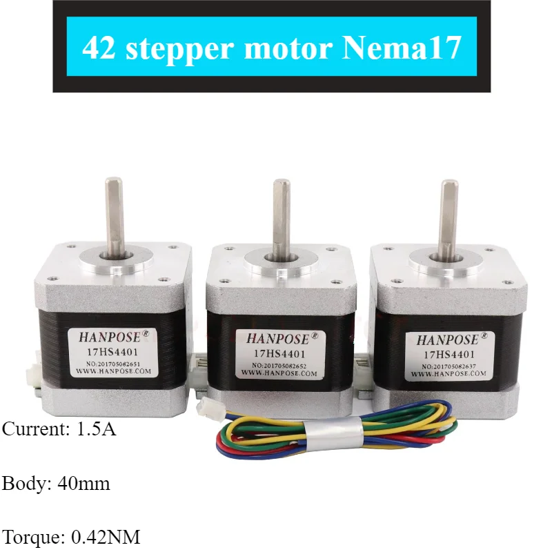 3D 프린터용 4-리드 Nema 17 스텝퍼 모터, 42BYGH 1.5A (17HS4401..