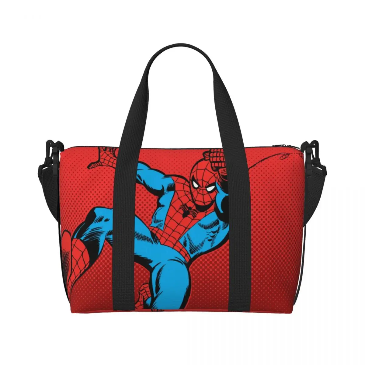 Spider Man Retro Swinging Kick Groceries Tote Shopping Bag Women Big Capacity Gym Beach Travel Bags