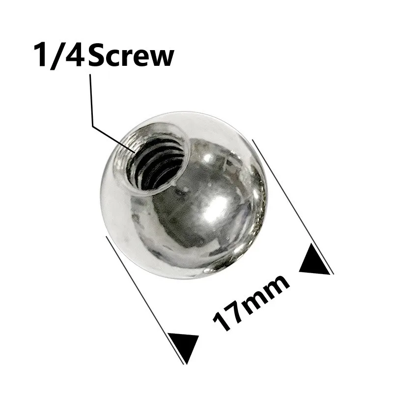 1.7cm 구형  1/4 나사 휴대폰 클립 전송 나사 17.4mm 플랫 클립 금속 어댑터 스틸 볼 헤드