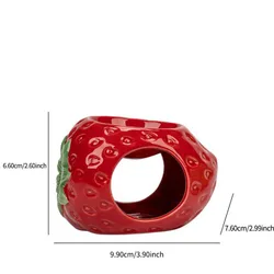 Multicolor Ceramic Fruit Aromatherapy Candle Holder & Essential Oil Burner (Strawberry)