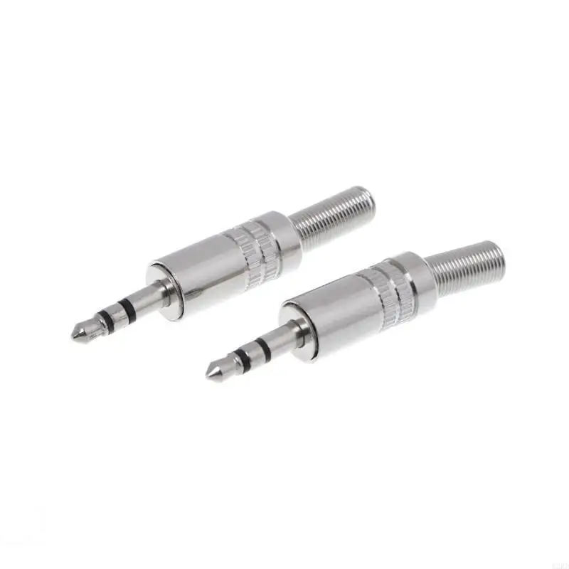 5 PCS 금속 3.5mm 2 링 3P 스테레오 잭 플러그 케이블 솔더 어댑터 어댑터 터미널