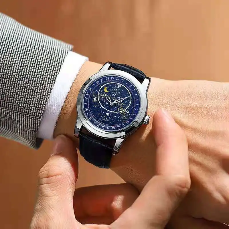 Kimsdun watch for men Automatic Mechanical Watches Luxury Mens Watch Limited edition Leather strap man watch relogio masculino