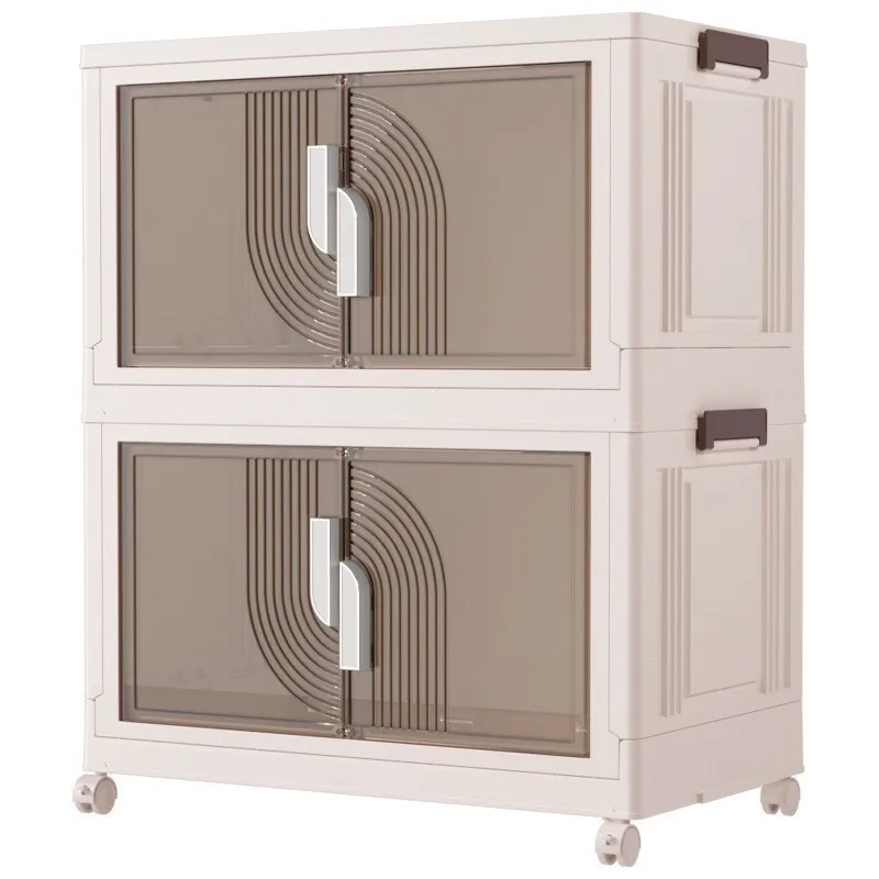 Foldable Multifunctional Color Blocking Cabinet For Home Use Living Room foldable cabinet