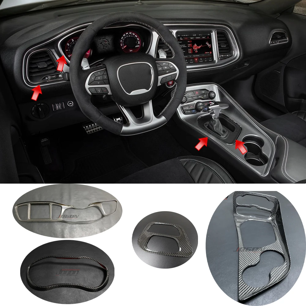 

Обложка центральной консоли из углеродного волокна для Dodge Challenger GT SRT SXT 2015-2020 ручка переключения рулевого механизма автомобиля, Обложка панели, внутренняя отделка