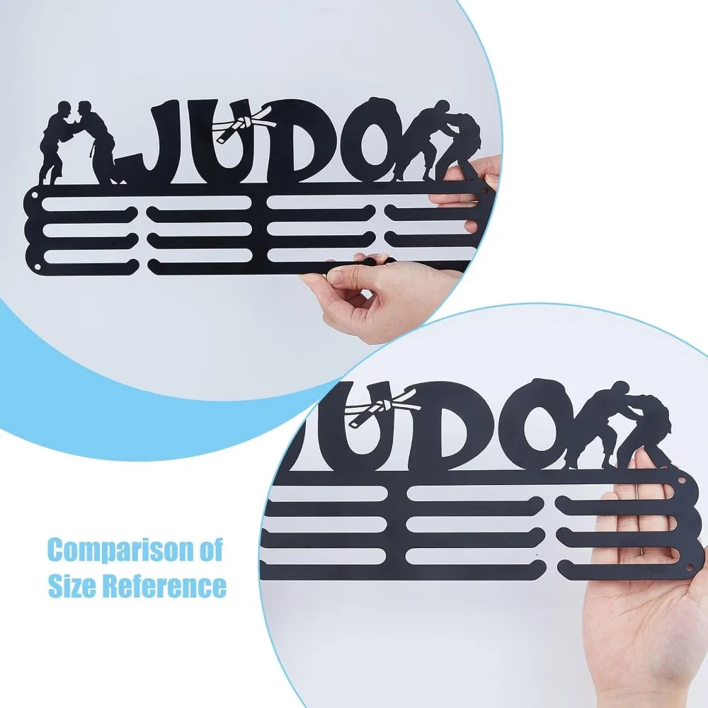 Judo Medal Display Hanger Sports Medal Holder Race Hangers Metal Awards Rack Ribbon Display Organizer Wall Mount