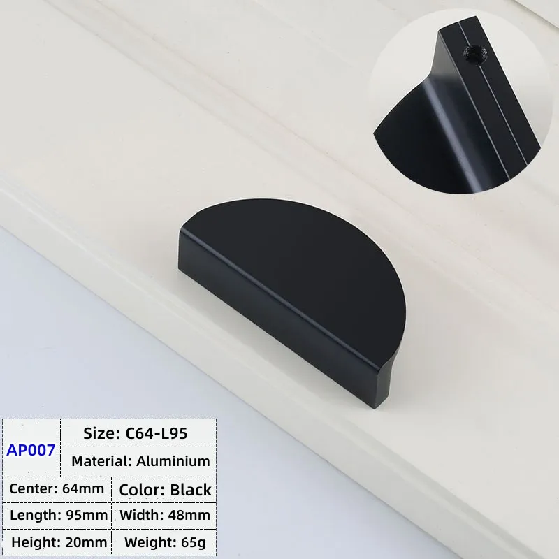 Ladeknoppen, halve maan, kastgreep, onzichtbaarheid, ladegreep, aluminiumlegering, decoratieve deur, halve cirkel voor kast, kledingkast, boekenkast met schroeven (geborsteld brons, 110 mm