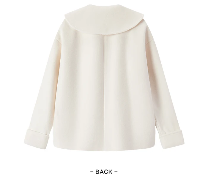 Abrigo de lana sintética para mujer, holgado, con botones de cuerno, color liso, nuevo abrigo de invierno con solapa grande.