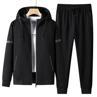 Ensemble de survêtements de sport pour hommes, sweat à capuche, fermeture éclair, vêtements d'extérieur et pantalons de survêtement, tenue d'entraînement, collection automne et printemps 5
