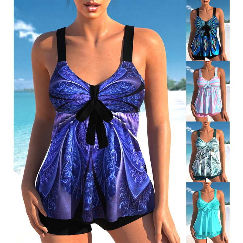 

2023 New Summer Women's Fashion Beach Swimwear Tankini Monokini Swimwear Two Piece Swimwear New Print Beach Women's Tankini