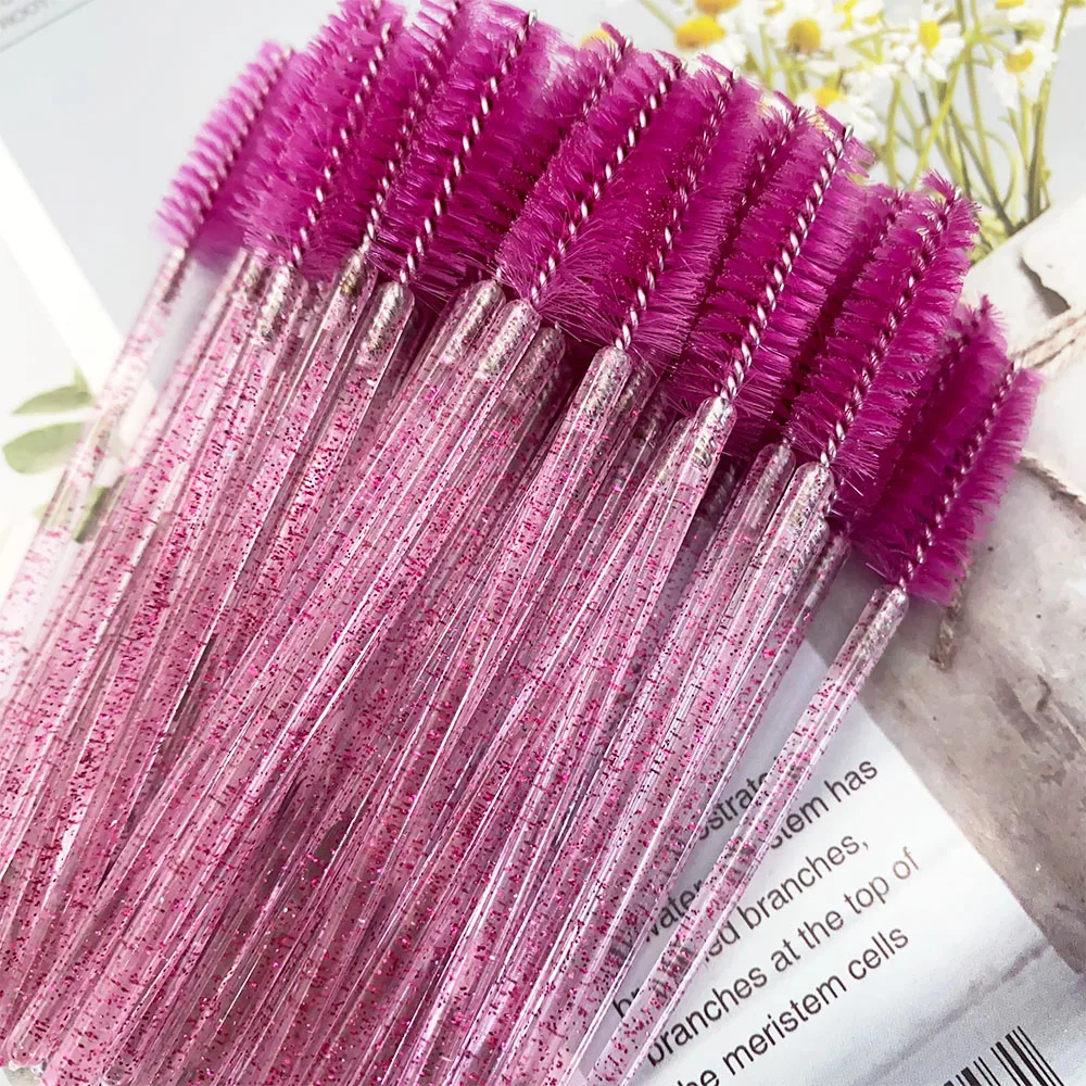 Zanse 300pcs Disposable Mascara Wands Eyelash Brush Spoolies for Eye Lash Extension, Eyebrow and Makeup Crystal Makeup Tool 5