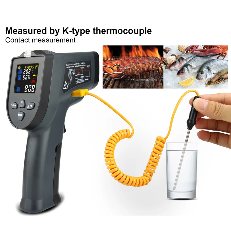 K550HET Infrared Thermometer Humidity Meter Digital Non-Contact Temperature Pyrometer Thermal Imager |
