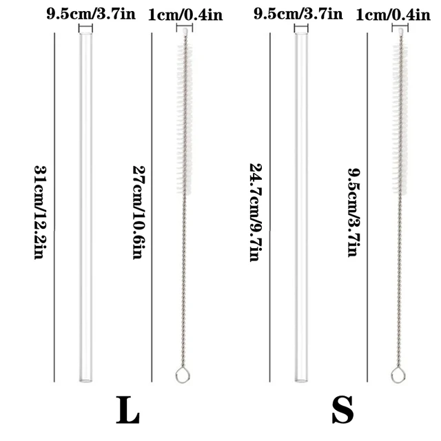 6Pcs Replacement Straws With Brush Compatible For Stanley 40oz Tumbler Plastic Clear Reusable Travel Tumbler Ice Cup Straw Kits 5