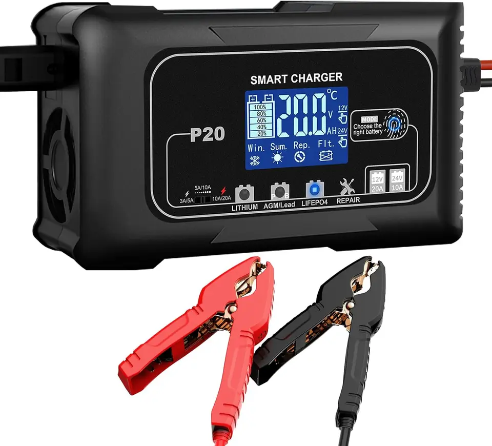 20 Amp Smart Battery Charger for All Battery Types