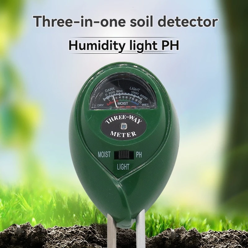Three-in-one Round Head Soil Meter Detector Ph Meter Ph Meter Humidity Luminosity Measurement Tester Soil Gardening 3