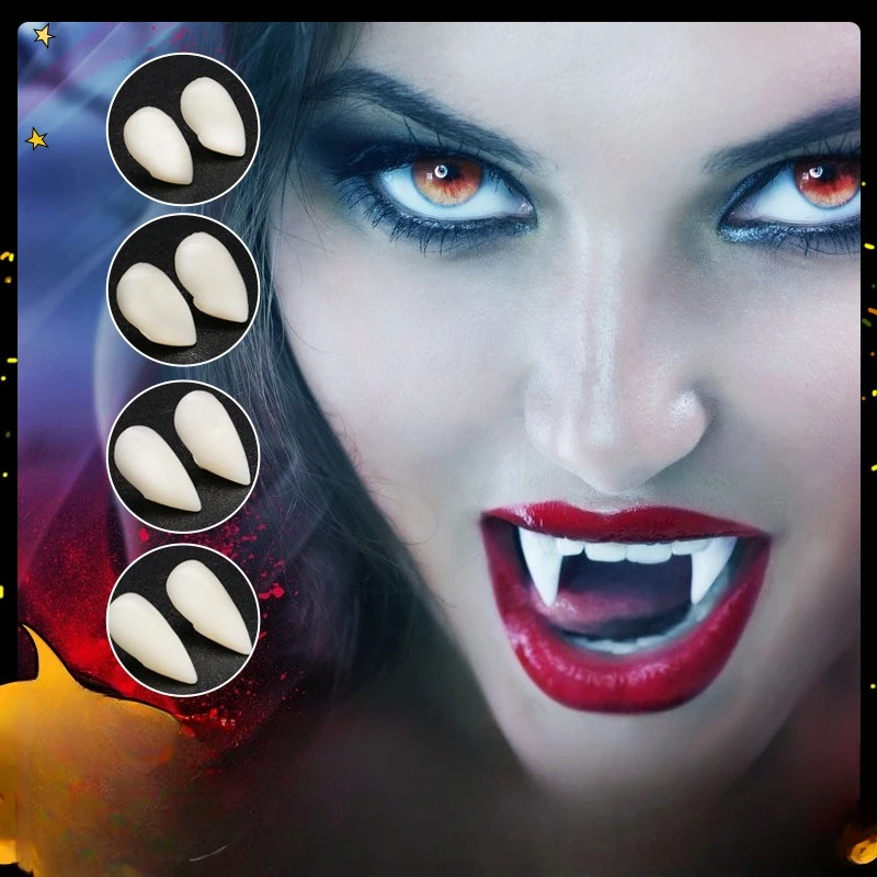 Spooky Cosplay White Vampire Fangs for Halloween Masquerade Parties