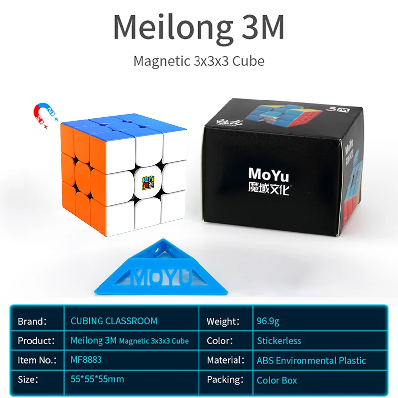 Cubo mágico Profissional 3x3x3 Magnético 3M MoYu Meilong : :  Brinquedos e Jogos