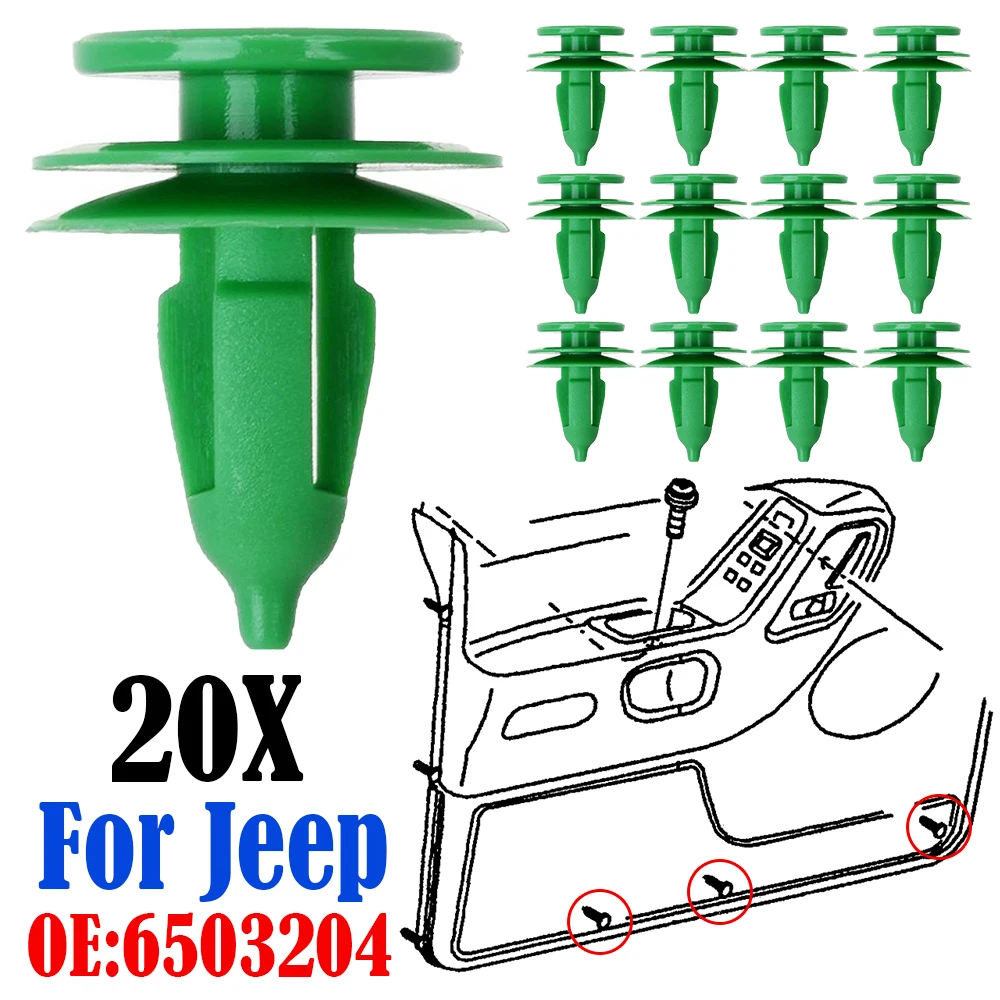 20X Car Door Panel Trim Fasteners Clip Di Fissaggio Verdi Per Ford Chrysler Wj Per Jeep Wrangler Tj Grand Cherokee Clip Di Ricambio