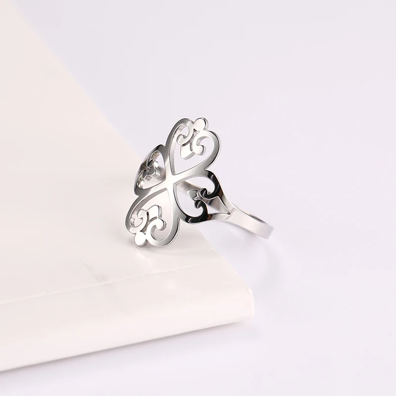 Kkjoy Edelstahlring für Frauen, keltische hohle Fingerringe, Krone, Lotus, Hexerei, Amulett, Pentagramm, Schmuckgeschenk – Detail 32