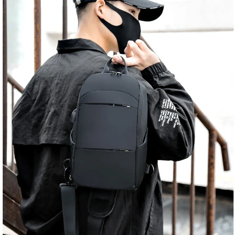 Men's waterproof USB crossbody fashion designer bag. - Image 6