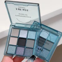 9 Colors Punk Smoky Blue Black Eyeshadow Makeup Pallete Matte Chocolate Brown Eye Shadow Palette Shimmer Shiny Eyeshadow Palette 2