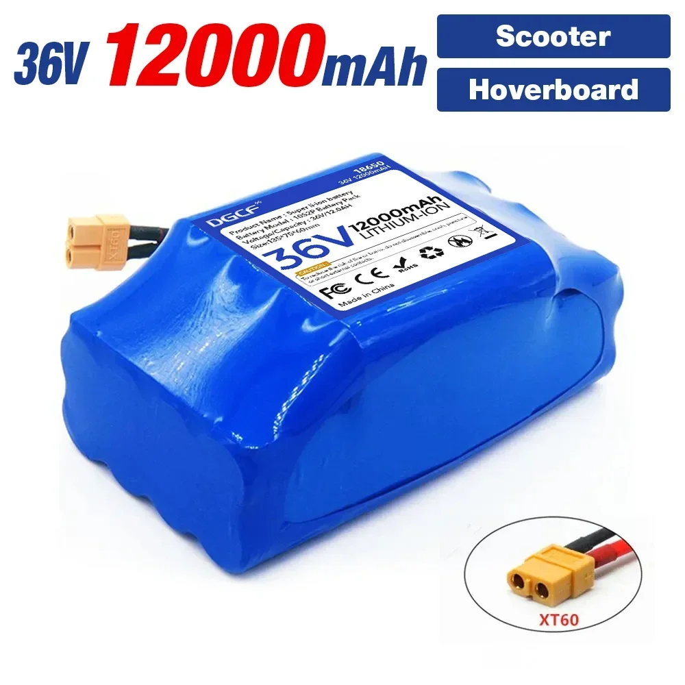 

Original 36v 12.0Ah Rechargeable Lithium Battery 10S2P 12000mAh 18650 Electric Self Balancing Scooter Hoverboard Batteries