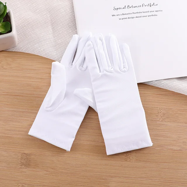 4 Paia Di Guanti Di Cotone Bianchi Per Bambini - Per Costumi, Cosplay, Feste Formali, Polso Corto - Foto 2