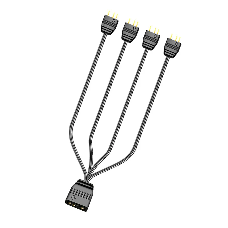 Für Coolmoon 5V 3Pin Motherboard Verlängern Kabel 1 in 2-4 Out ARGB Draht 5V 3Pin Stecker Sync verlängern Linie für Computer Licht Fan – Detail 8