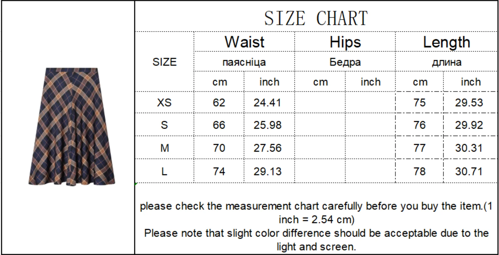 TFMLN Winter Neue Mode Frauen Plaid Gedruckt Midi Rock Retro Hohe Taille Chic EINE Linie Lange Rock Mit Taschen Casual Streetwear – Detail 1