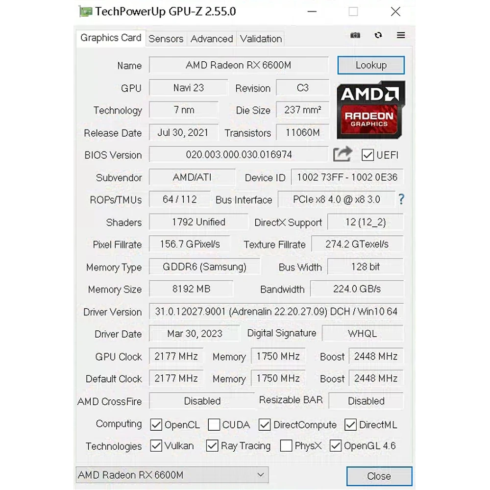 Рисунок 6 - Видеокарта SOYO Radeon RX6600M