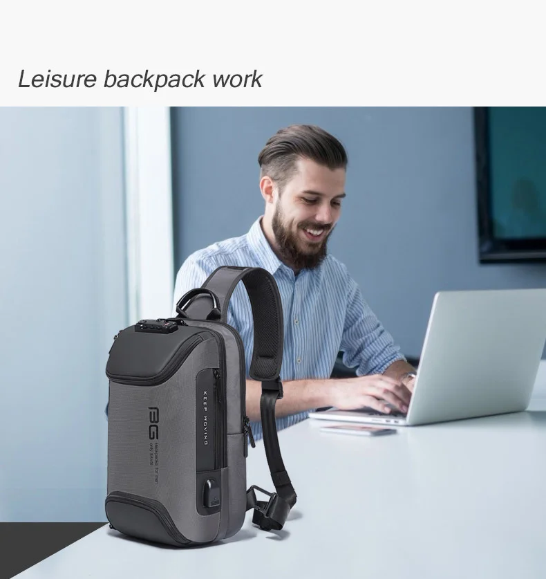 Xiaomi New Fashion Luxury Men's Chest Bag Outdoor Travel Crossbody Bag USB Anti-theft Scratch Resistant Shoulder Sling Bag
