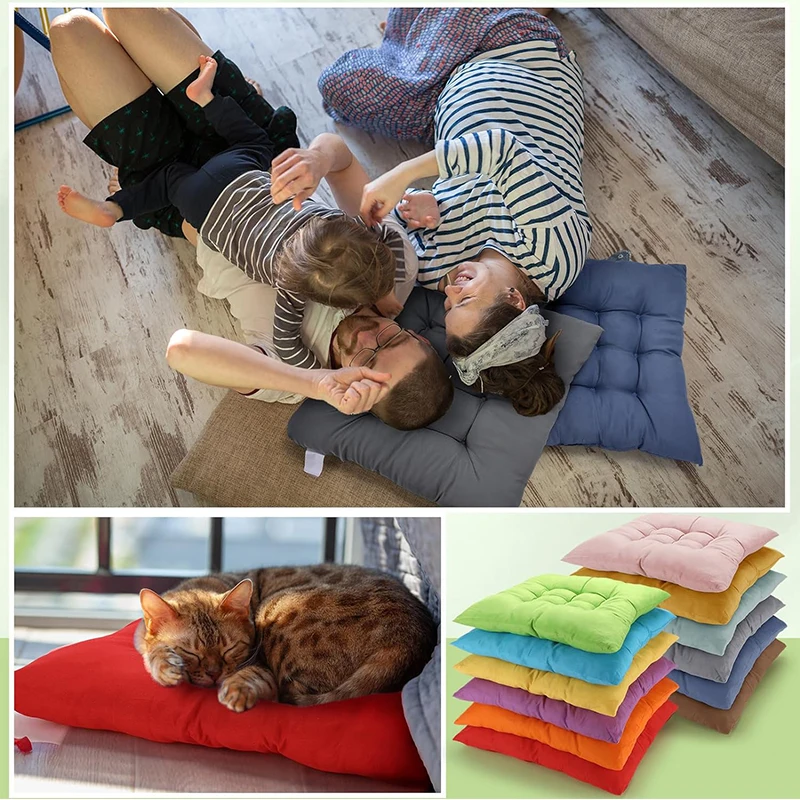 LMETJMA Chair Pads Cushions for Dining Chairs Square Floor Pillows Meditation Flexible Seating JT408